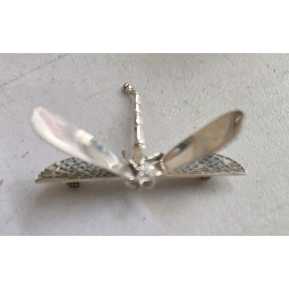 Vintage Mexico Sterling Silver Dragonfly Brooch Pin 1.5" - Picture 3 of 6